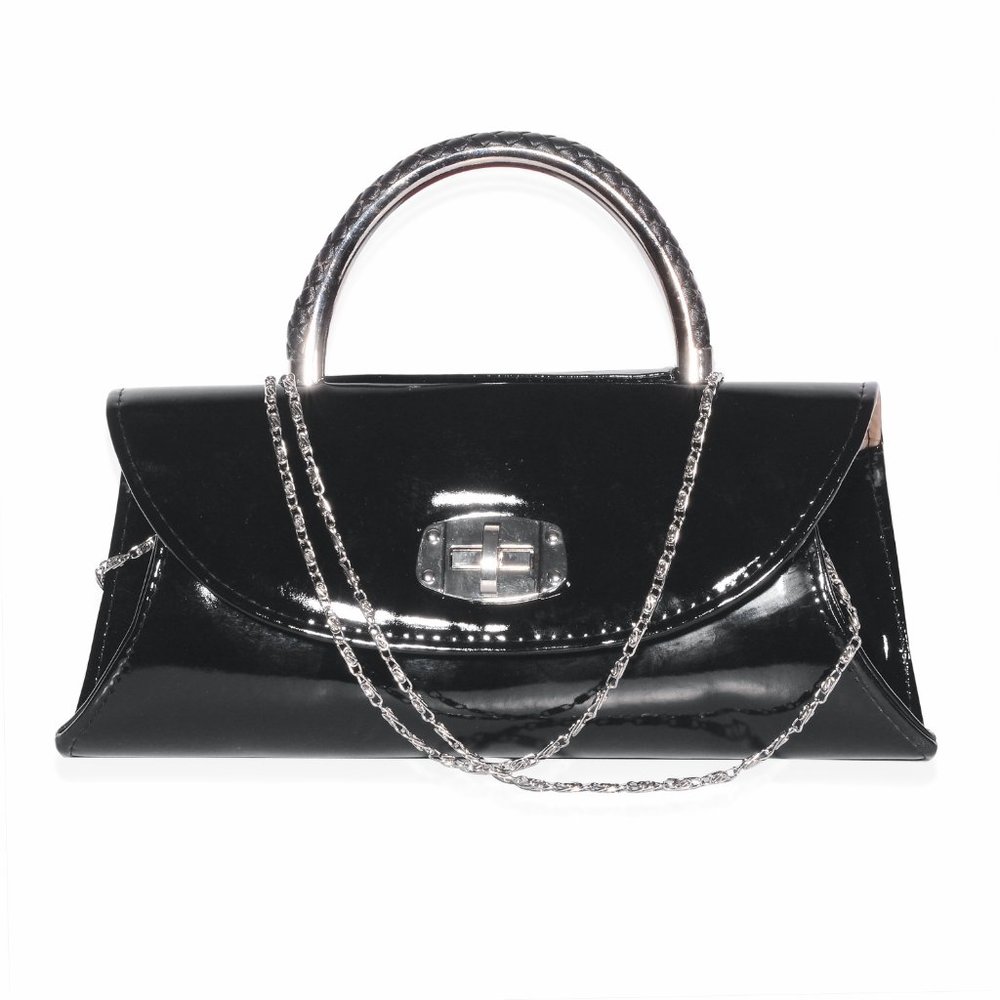 Faux patent leather clutch bag (#EV1049)